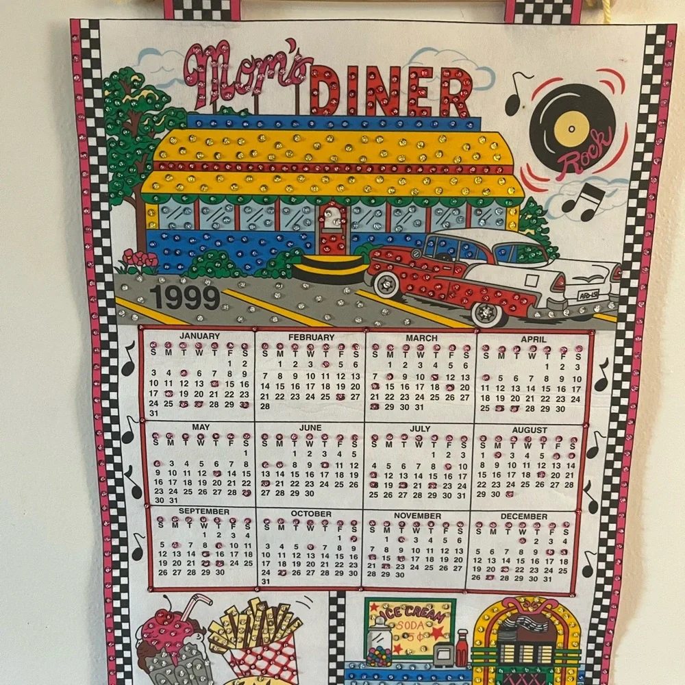 Vintage 1999 Bucilla Calendar Moms Diner Theme